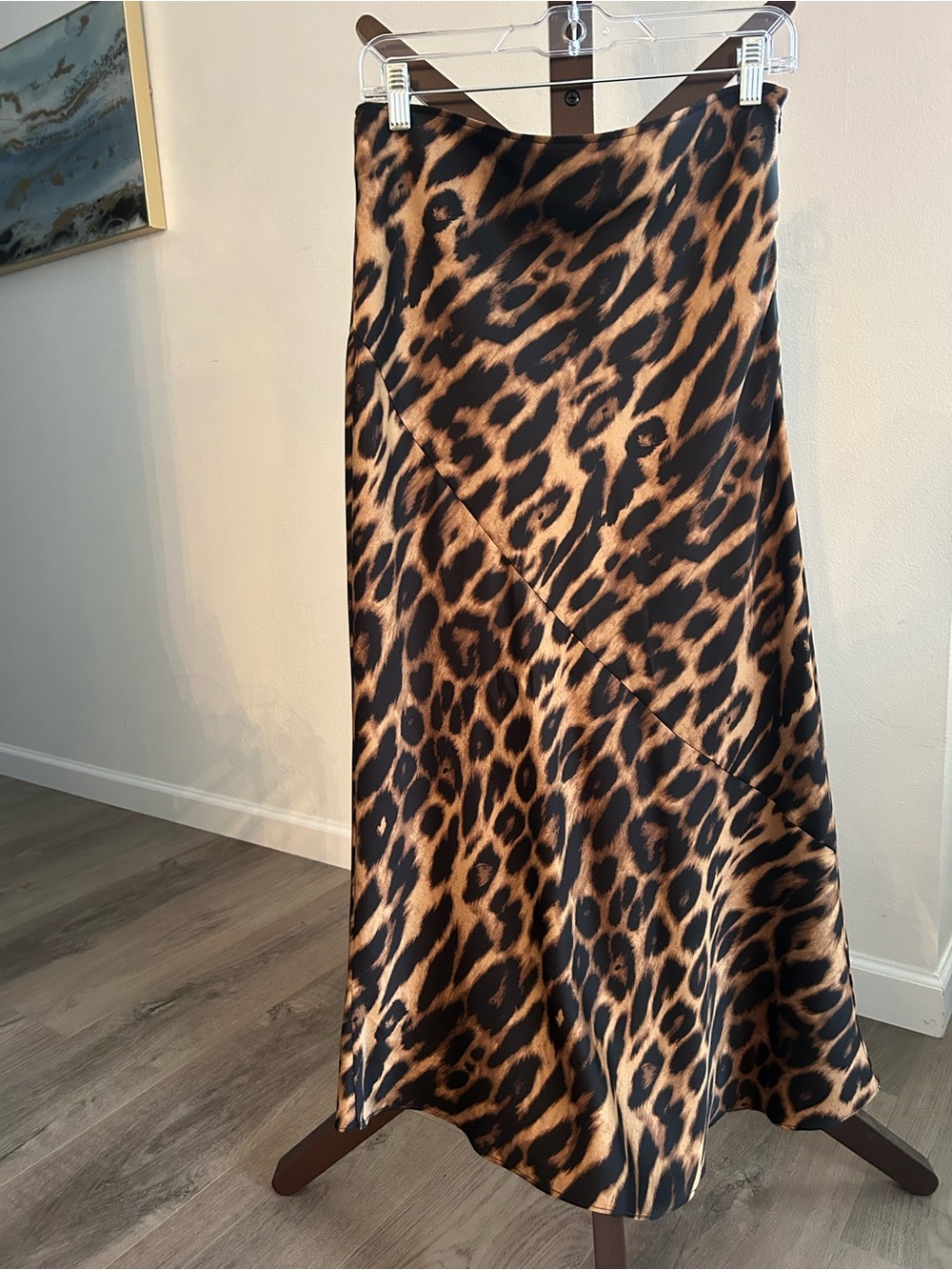 Leopard Print Slip Skirt - Brown/Black Animal Print